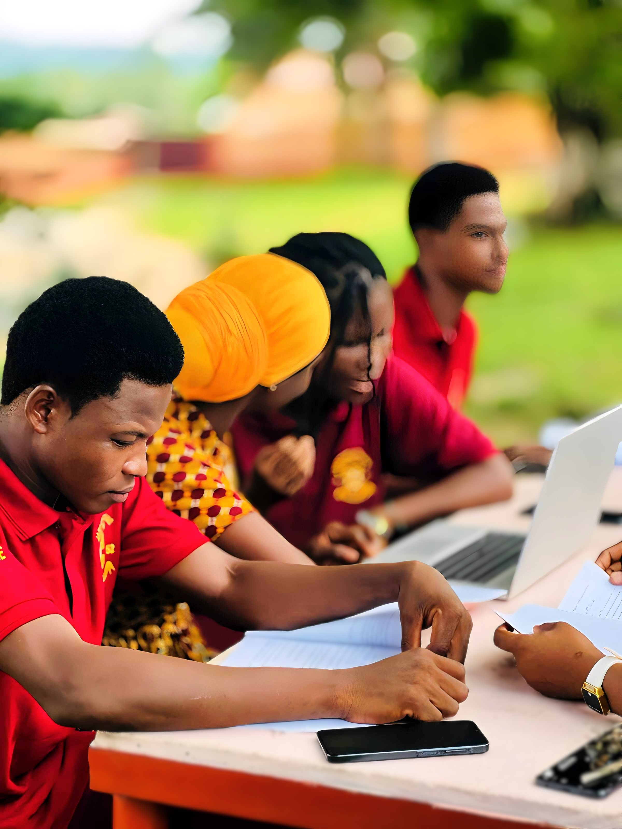 Students learning together on a university campus