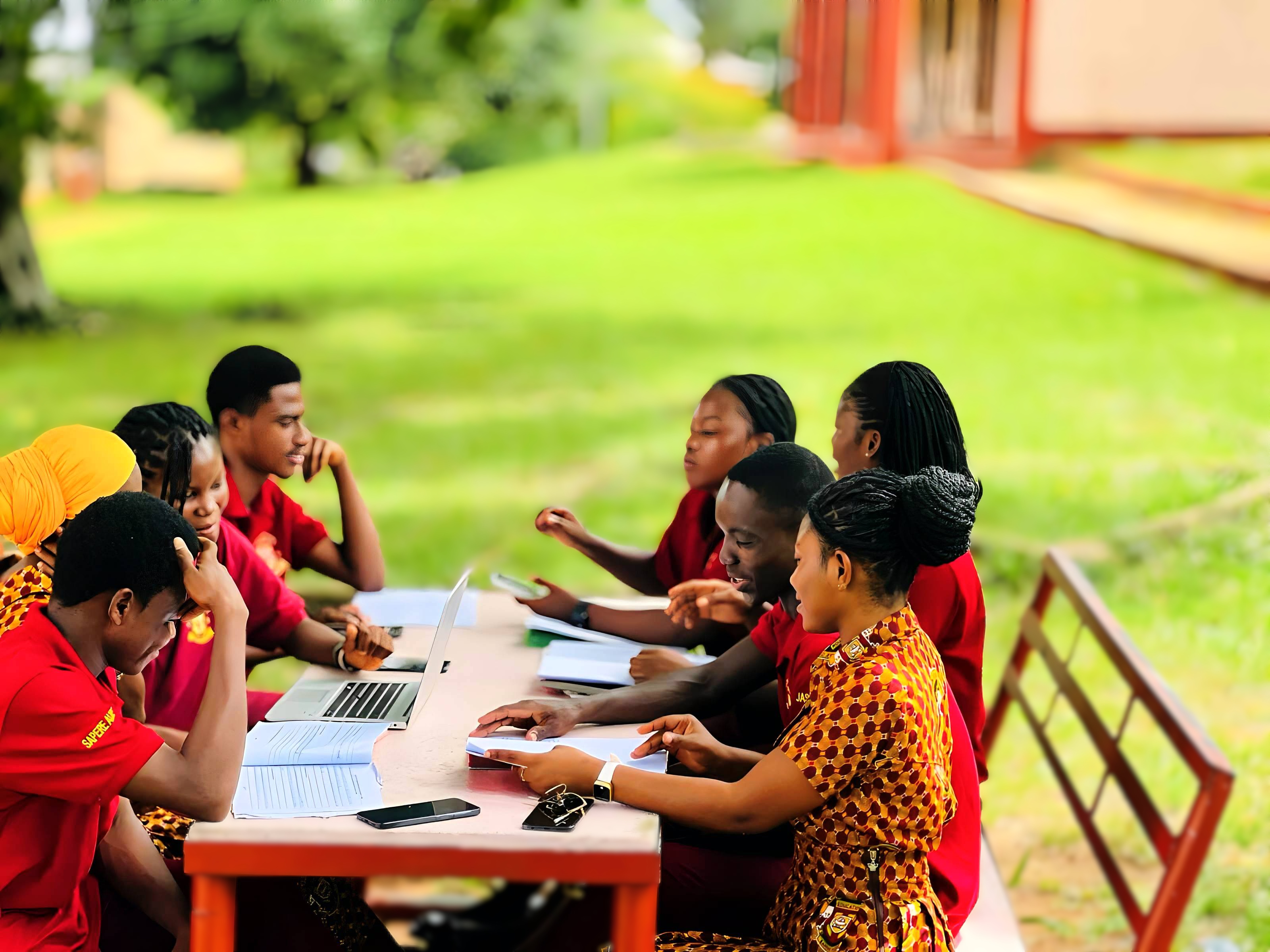 Students taking part in a classroom lesson